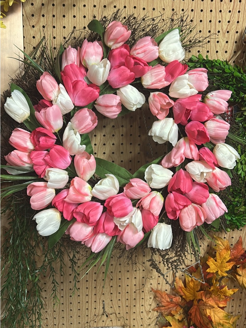 New Pink & White Tulip Wreath